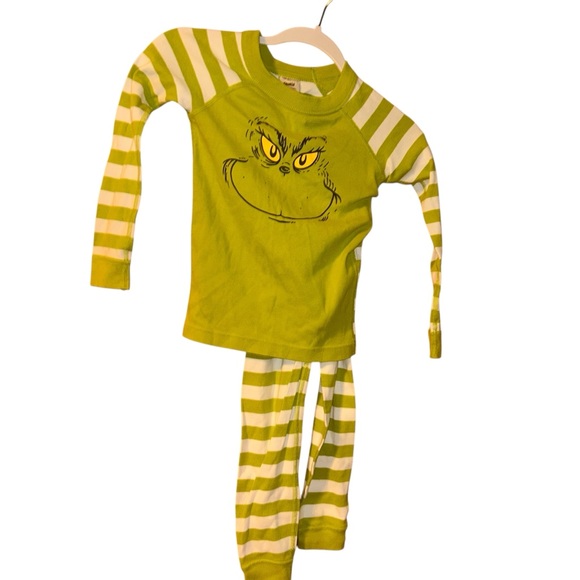 Hanna Andersson kids Dr. Seuss Grinch Christmas pajama set pjs long johns size 6 - Picture 1 of 3